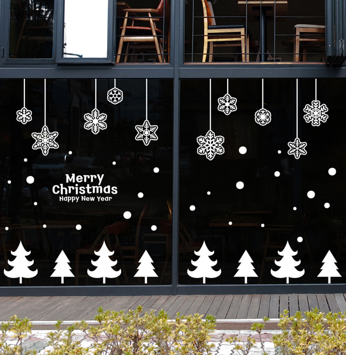 눈꽃결정과 작은트리